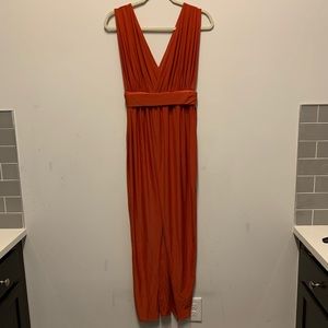 petite plunge drape maxi dress